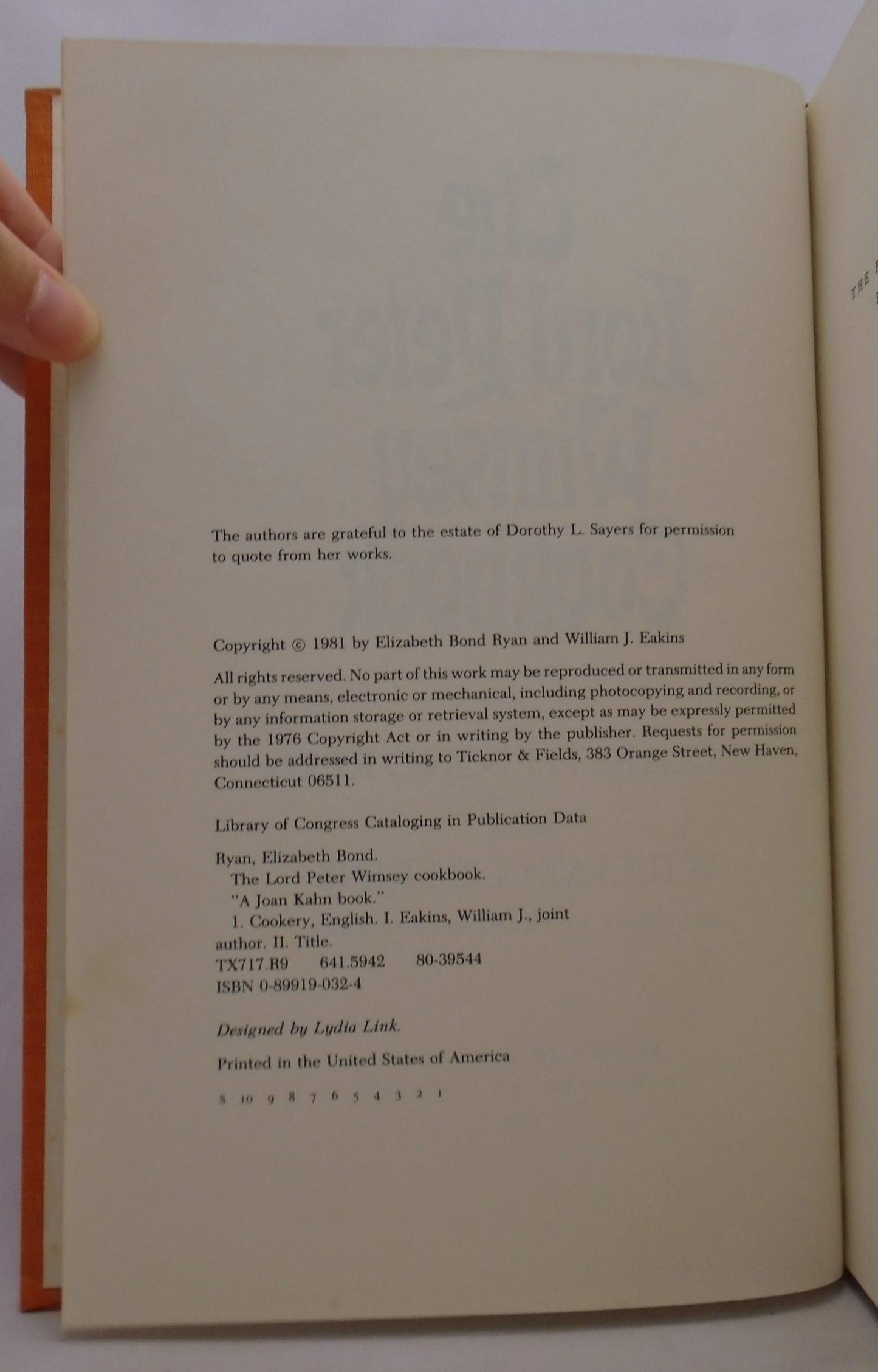 The Lord Peter Wimsey Cookbook