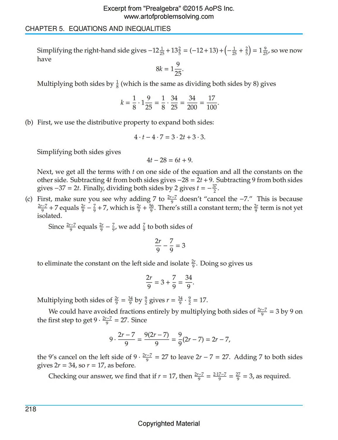Art of Problem Solving Series Prealgebra 2 Books Set (Textbook and Solutions Manual) by Richard Rusczyk, David Patrick and Ravi Boppana
