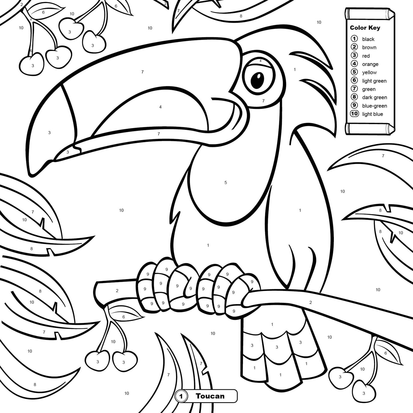 Color by Number: At the Zoo - Coloring Books for Kids 4-6 Years, Old Super Thick Pages, Tear-Out for Display
