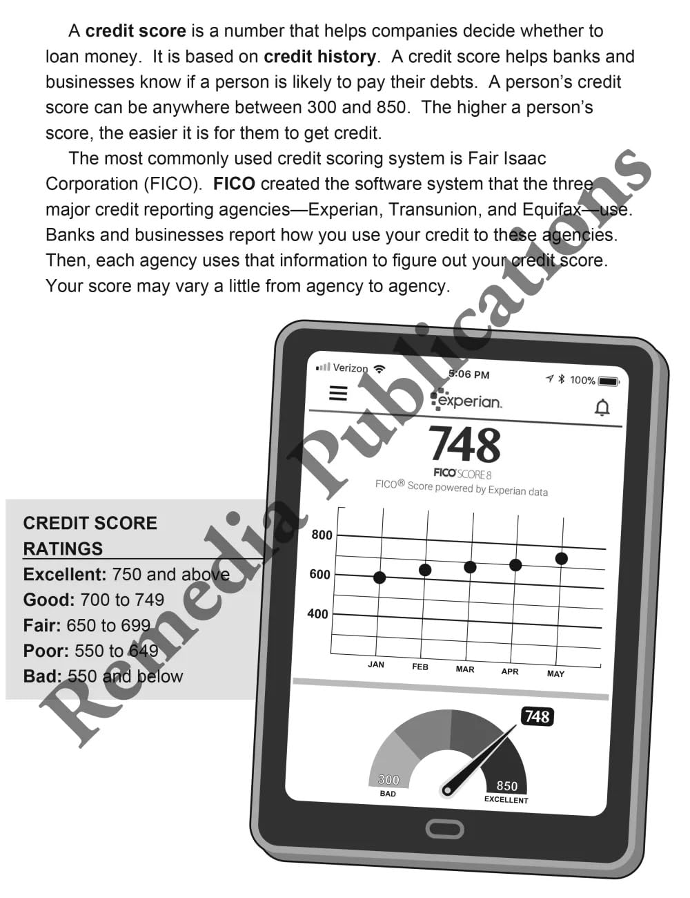 Remedia Publications Credit Card Math (Grades6-8) - Practical Money Skills Workbook, Reproducible Activities for Learning Credit Cards, Statements, Interest & Everyday Consumer Math