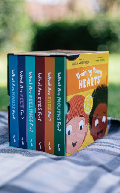 Training Young Hearts Board Books Boxed Set: 6 Lift-the-Flap Board Books & Guide for Grown-Ups (Christian Books for Babies, Toddlers, Preschoolers & ... For? Mouths, Feet, Ears, Eyes, Feelings)
