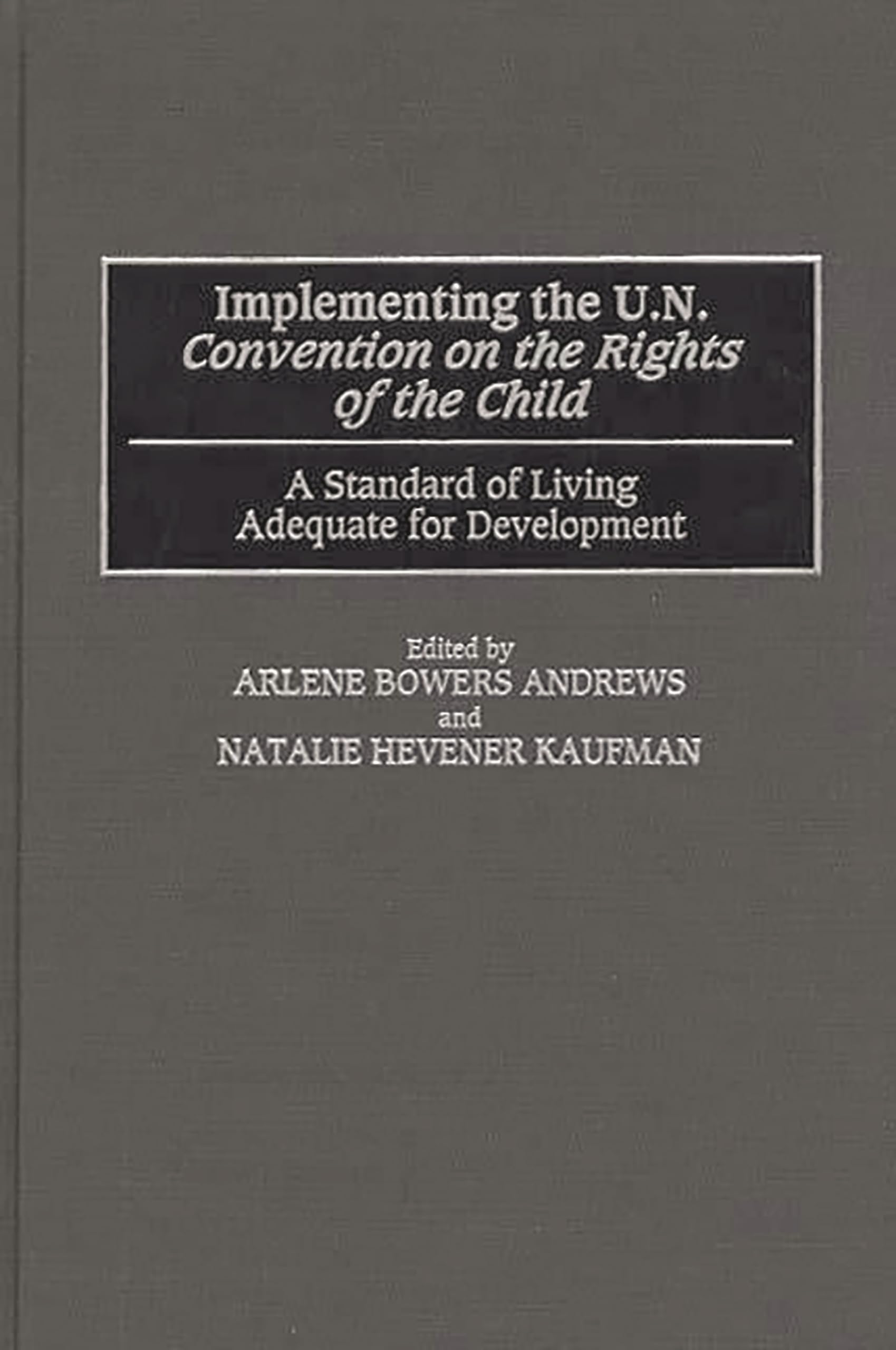 Implementing the UN Convention on the Rights of the Child: A Standard of Living Adequate for Development