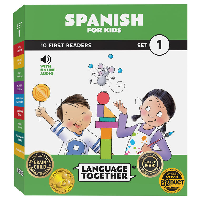 Spanish for Kids: 10 First Reader Books with Online Audio and 100 Words (Beginning to Learn Spanish) Set 1 by Language Together