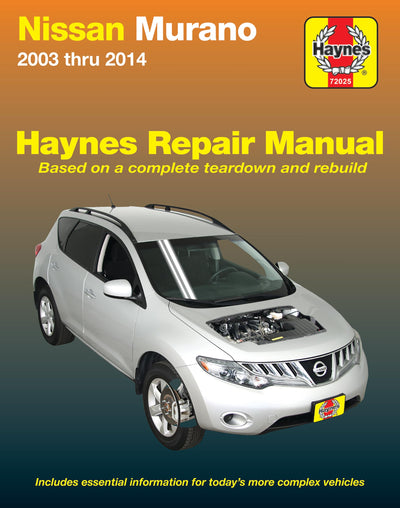 Nissan Murano (03-14) Haynes Repair Manual (Does Not Include Information Specific to CrossCabriolet Models)