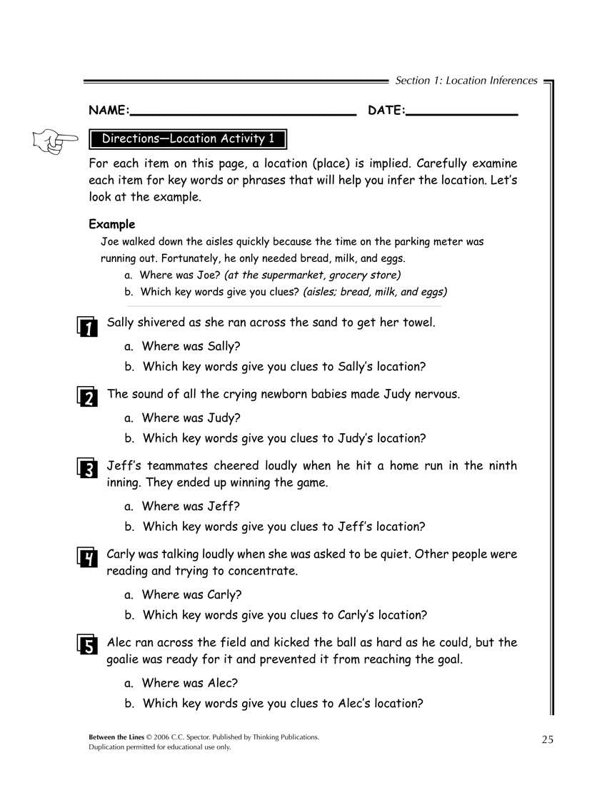 Super Duper Publications  Between the Lines Enhancing Inferencing Skills Book  Educational Learning Resource for Children