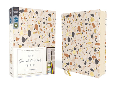 NIV, Journal the Word Bible (Perfect for Note-Taking), Cloth over Board, Cream, Red Letter, Comfort Print: Reflect, Take Notes, or Create Art Next to Your Favorite Verses