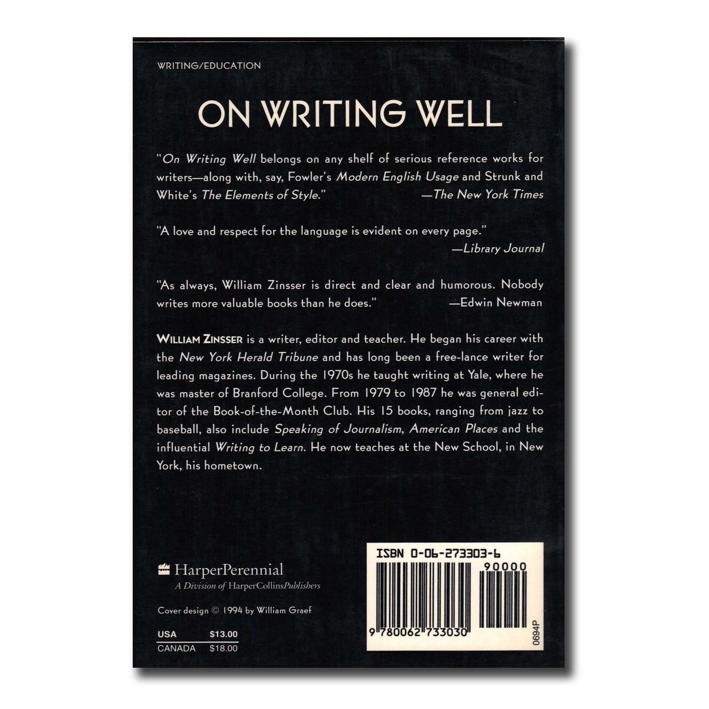 On Writing Well: AN Informal Guide to Writing Nonfiction