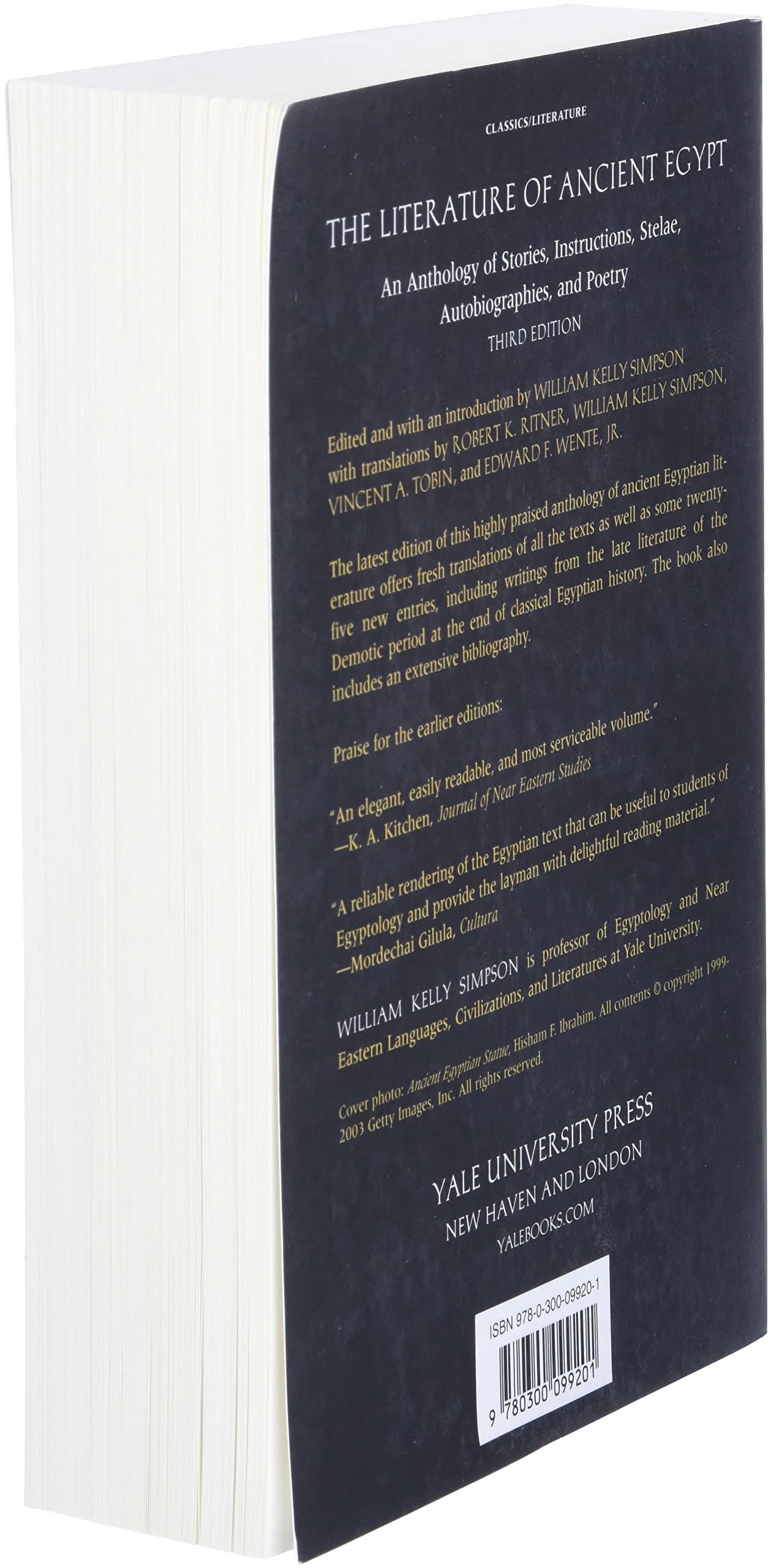 The Literature of Ancient Egypt: An Anthology of Stories, Instructions, Stelae, Autobiographies, and Poetry