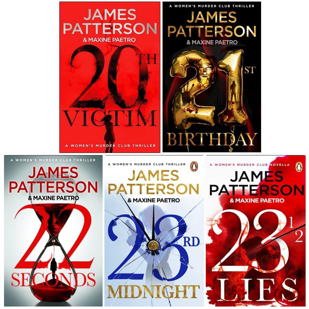 Women's Murder Club Series 5 Books Collection Set By James Patterson (20th Victim, 21st Birthday, 22 Seconds, 23rd Midnight, 23 1/2 Lies)