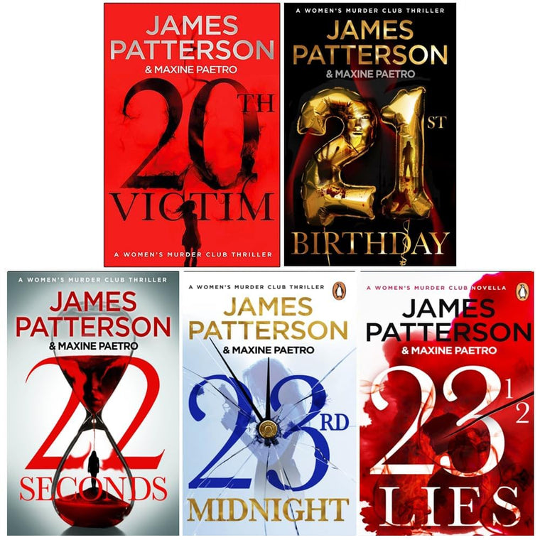 Women's Murder Club Series 5 Books Collection Set By James Patterson (20th Victim, 21st Birthday, 22 Seconds, 23rd Midnight, 23 1/2 Lies)