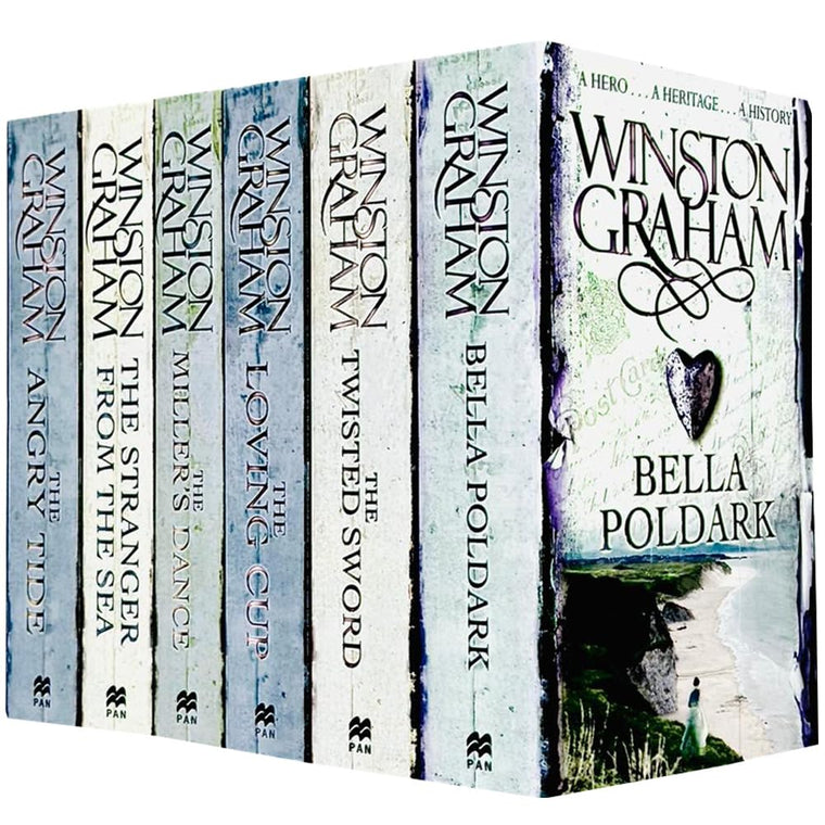 Poldark by Winston Graham Series Books 7 - 12 Gift Box Set Collection Set (Angry Tide, Stranger From The Sea, Millers Dance, Loving Cup, Twisted Sword & Bella Poldark)