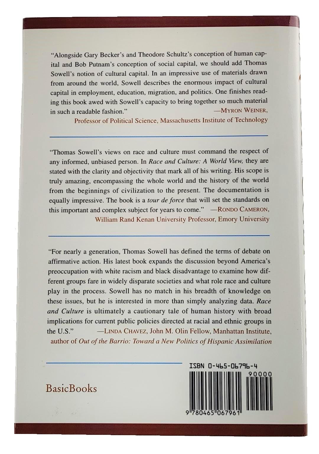 Race And Culture: A World View by Sowell, Thomas