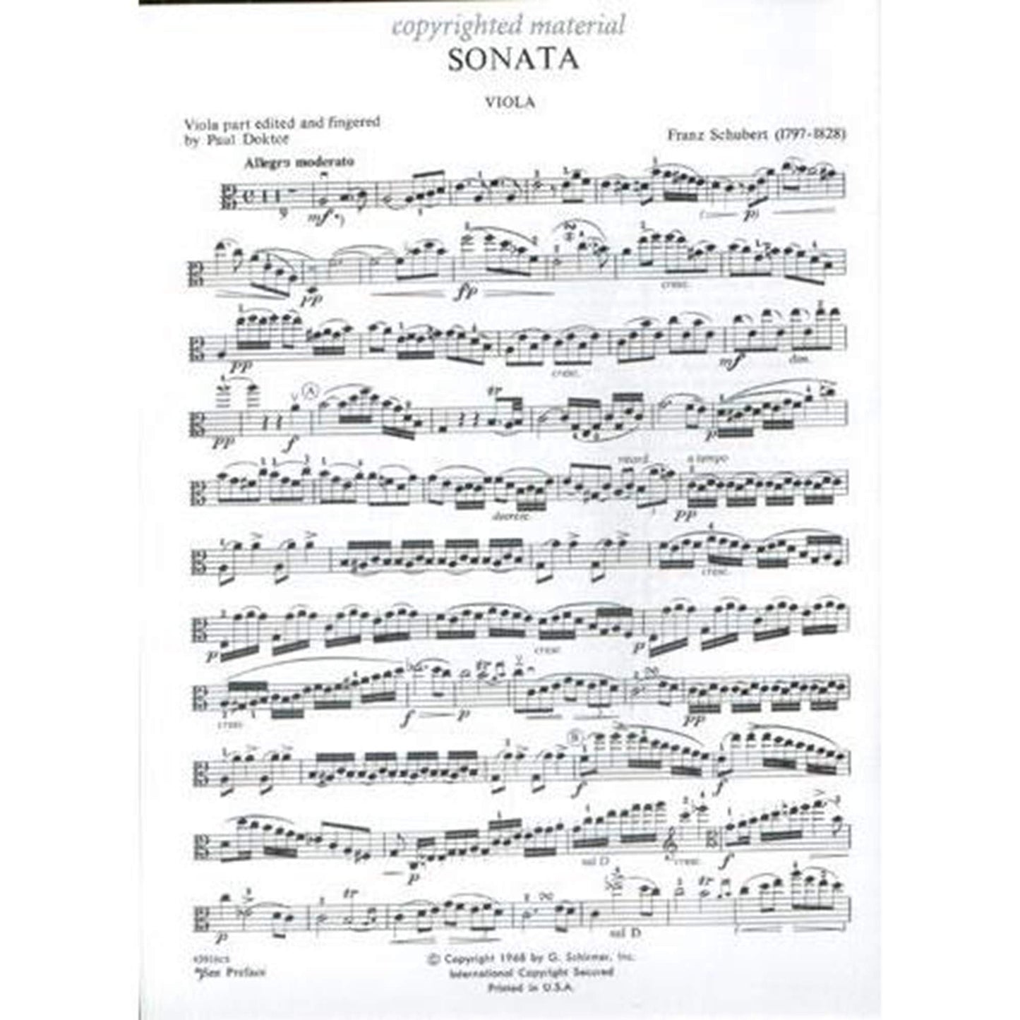 Sonata per Arpeggione: Schirmer Library of Classics Volume 1832 Viola and Piano