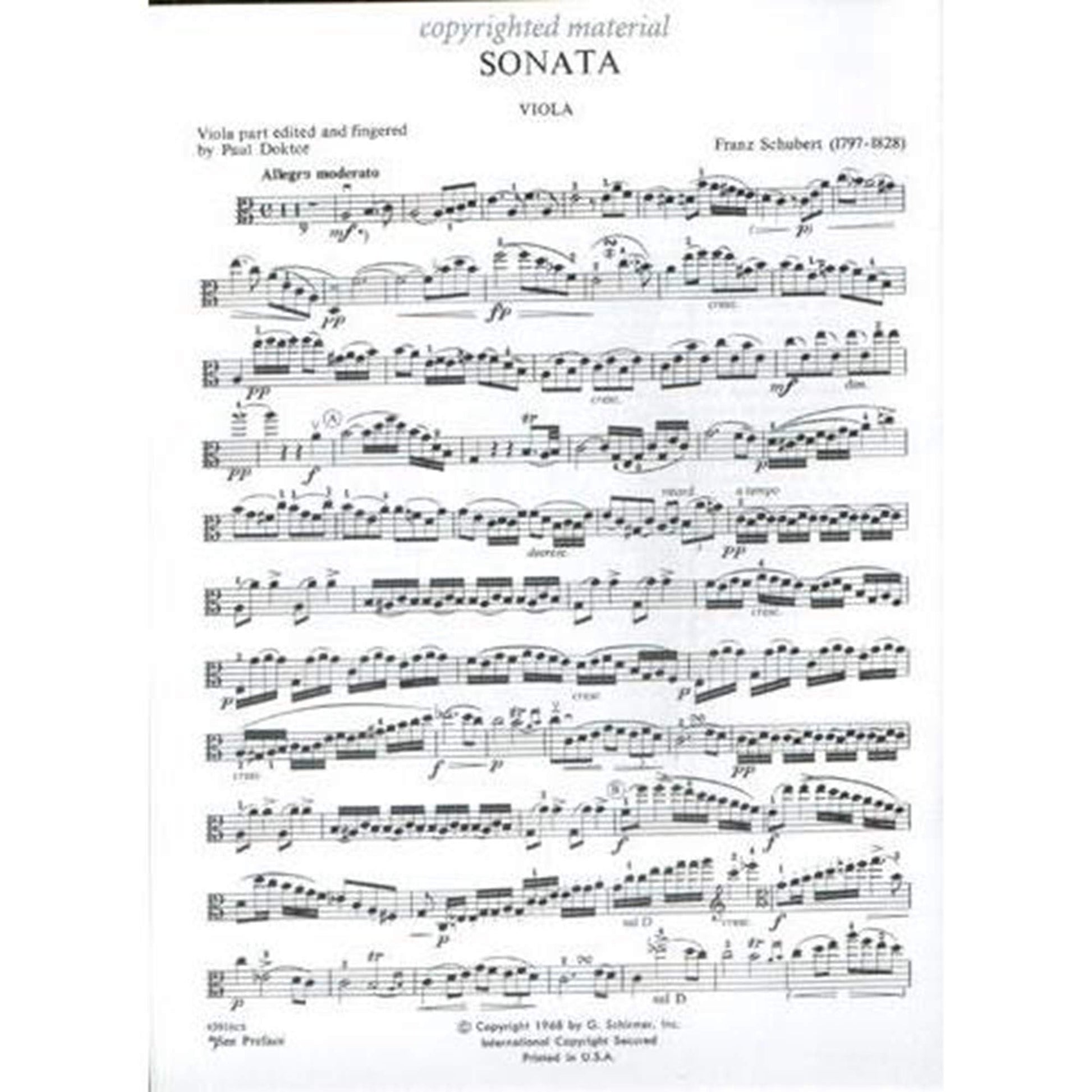 Sonata per Arpeggione: Schirmer Library of Classics Volume 1832 Viola and Piano