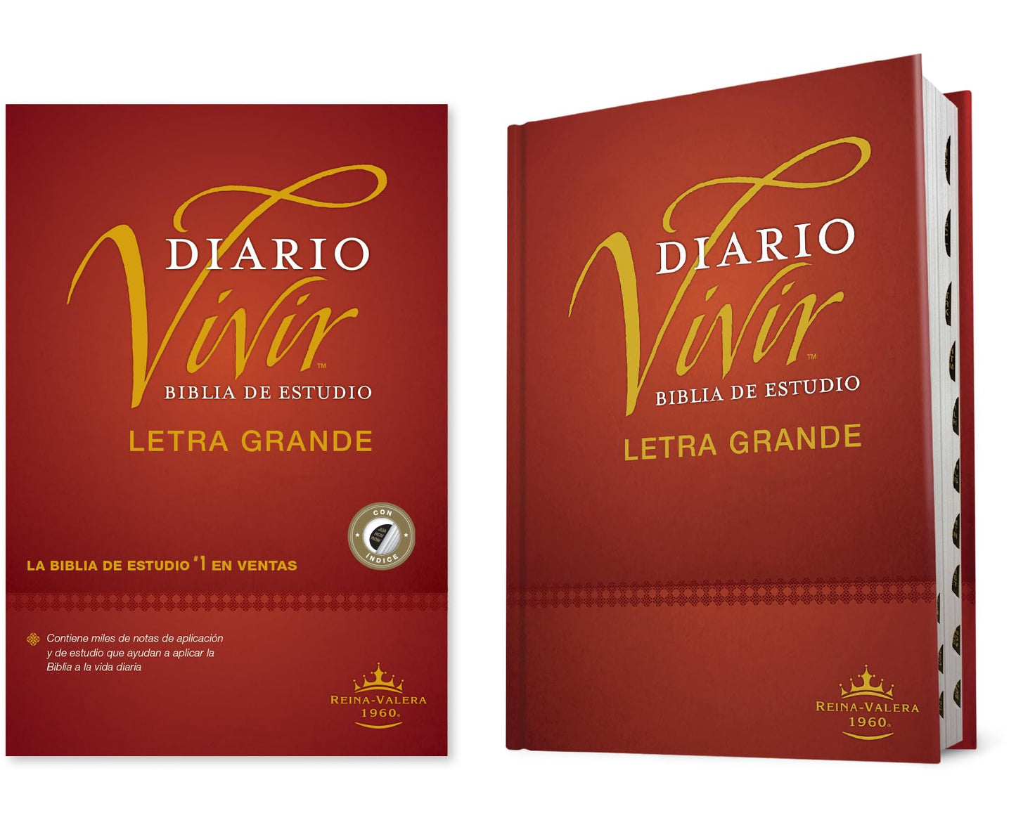 Biblia de estudio del diario vivir RVR60, letra grande (Tapa dura, Índice, Letra Roja) (Spanish Edition)