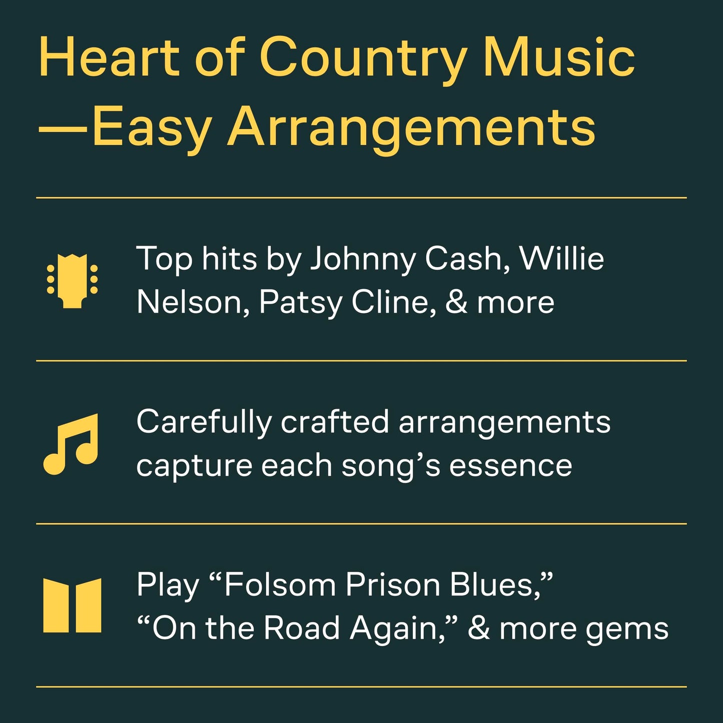 Country Classics for Easy Guitar Songbook  100 Timeless Country Songs with Notes and Tabs for Beginners  Learn Authentic Chords, Lyrics, and Melodies  Easy Guitar Sheet Music Collection