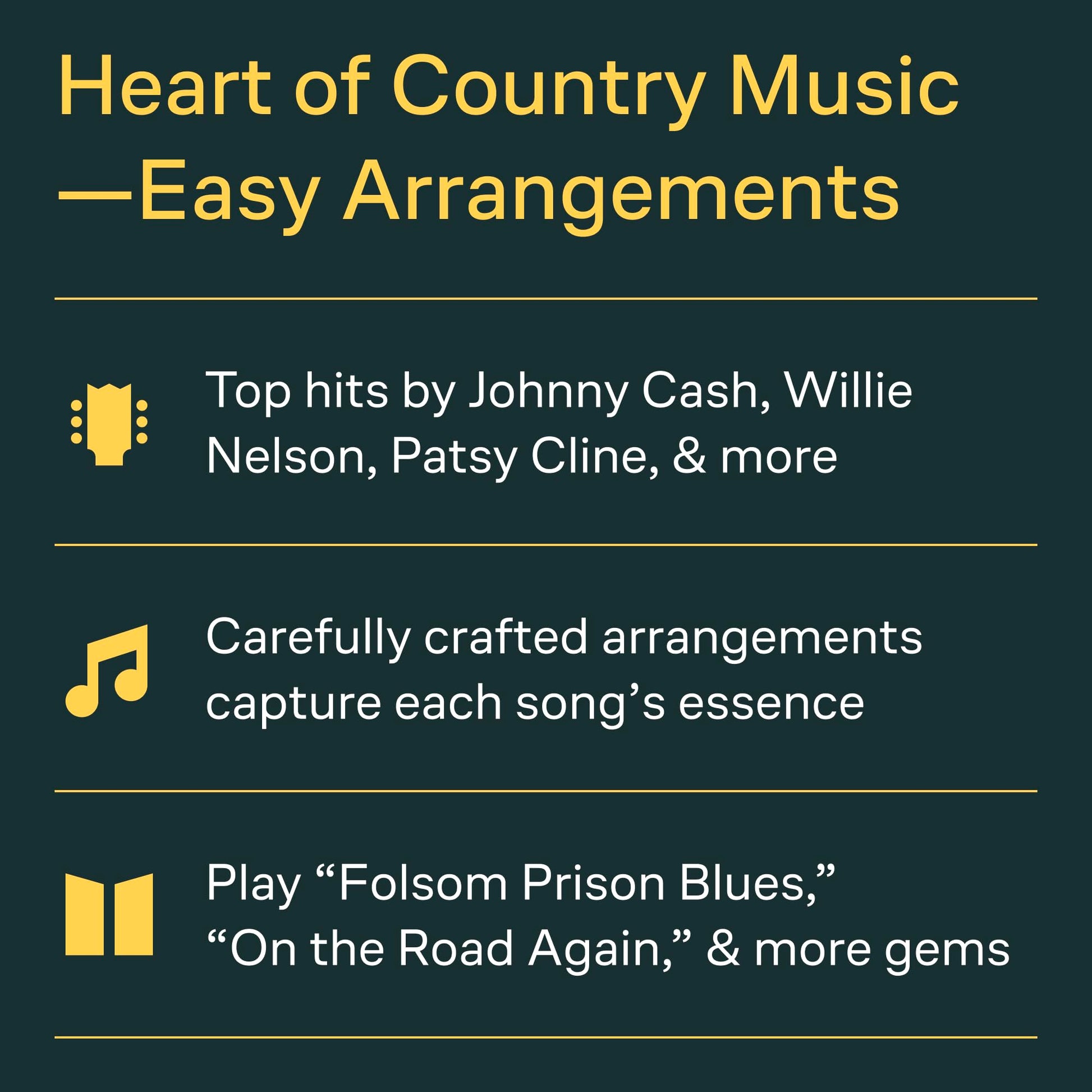 Country Classics for Easy Guitar Songbook  100 Timeless Country Songs with Notes and Tabs for Beginners  Learn Authentic Chords, Lyrics, and Melodies  Easy Guitar Sheet Music Collection