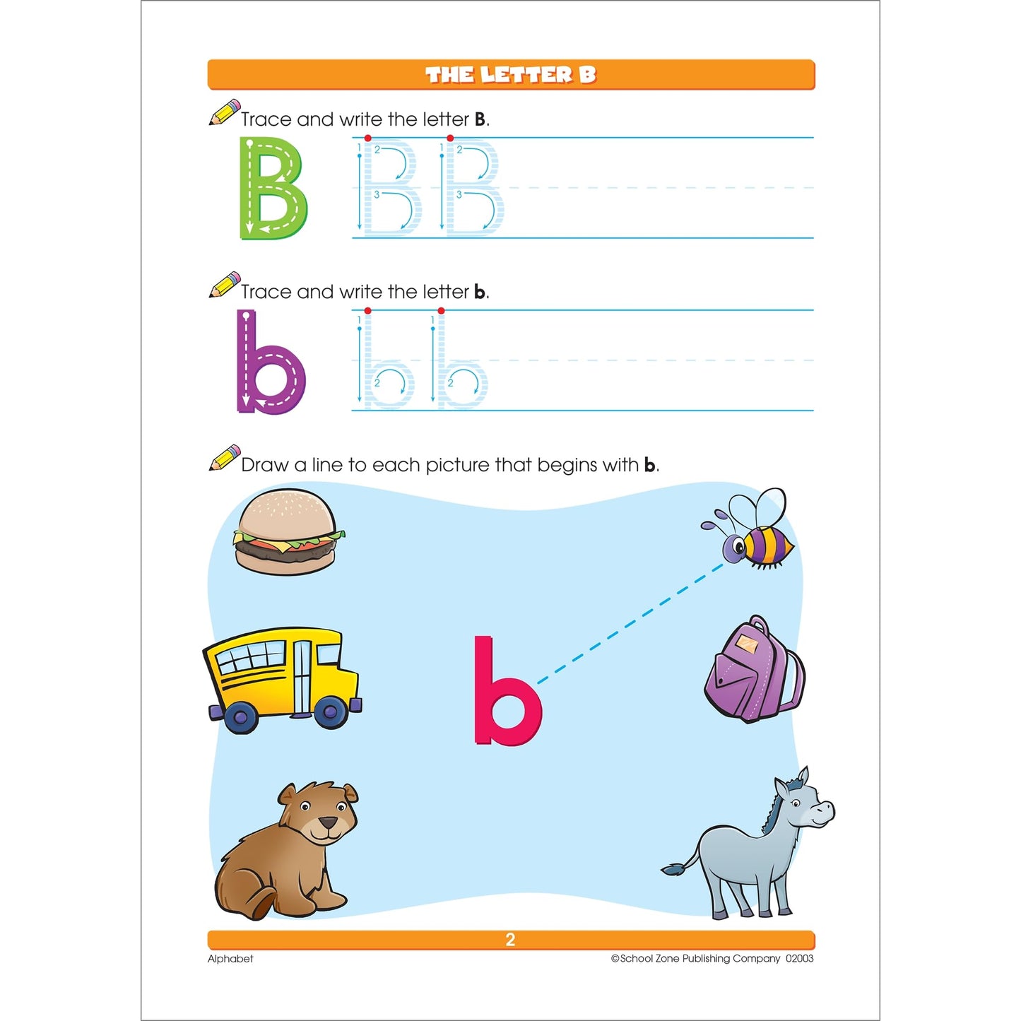 School Zone - Alphabet Workbook - 32 Pages, Ages 5 to 7, Kindergarten to 1st Grade, ABCs, Letters, Letter Word & Object Association, and More (School Zone I Know It! Workbook Series)
