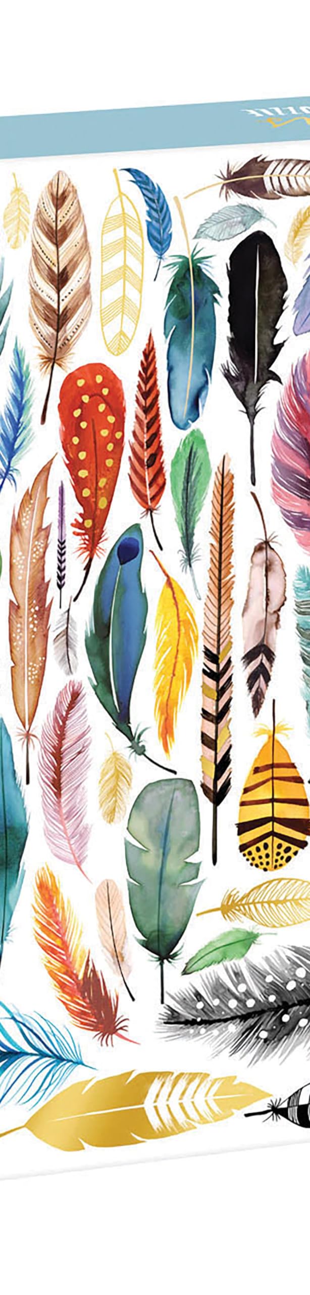 Galison Feathers 500 Piece Jigsaw Puzzle for Adults and Families, Bird Feather Foil Puzzle with 500 Pieces and Bird Feathers from Around The World