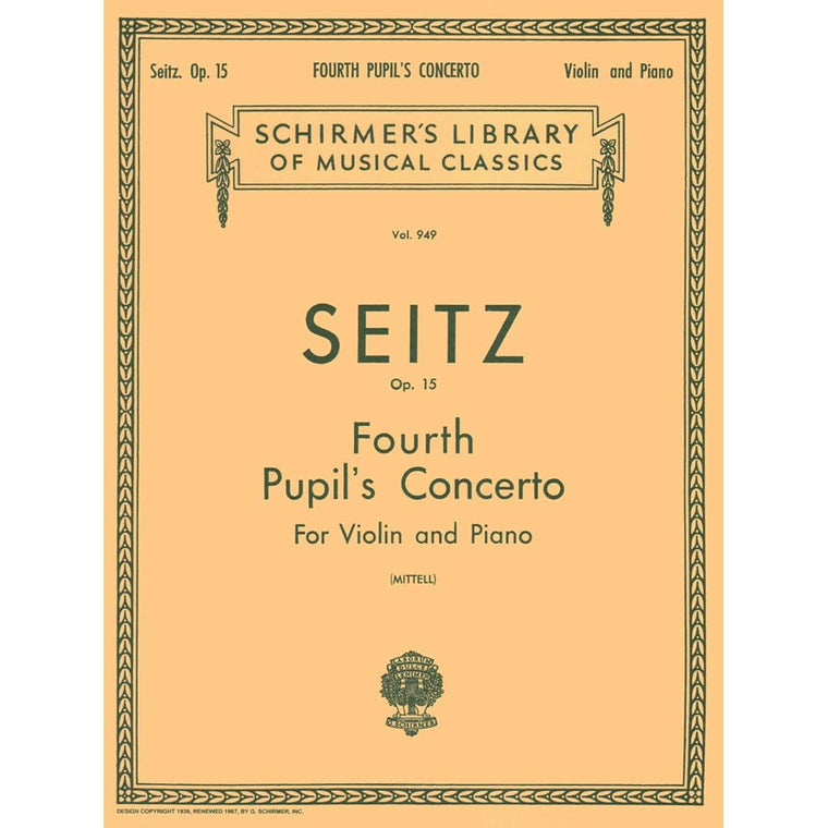 Pupil's Concerto No. 4 in D, Op. 15: Schirmer Library of Classics Volume 949 Piano Reduction and Part