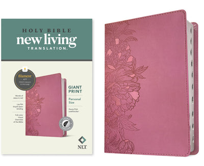 NLT Personal Size Giant Print Bible, Filament Enabled (LeatherLike, Peony Pink, Indexed, Red Letter): Includes Free Access to the Filament Bible App ... Notes, Devotionals, Worship Music, and Video