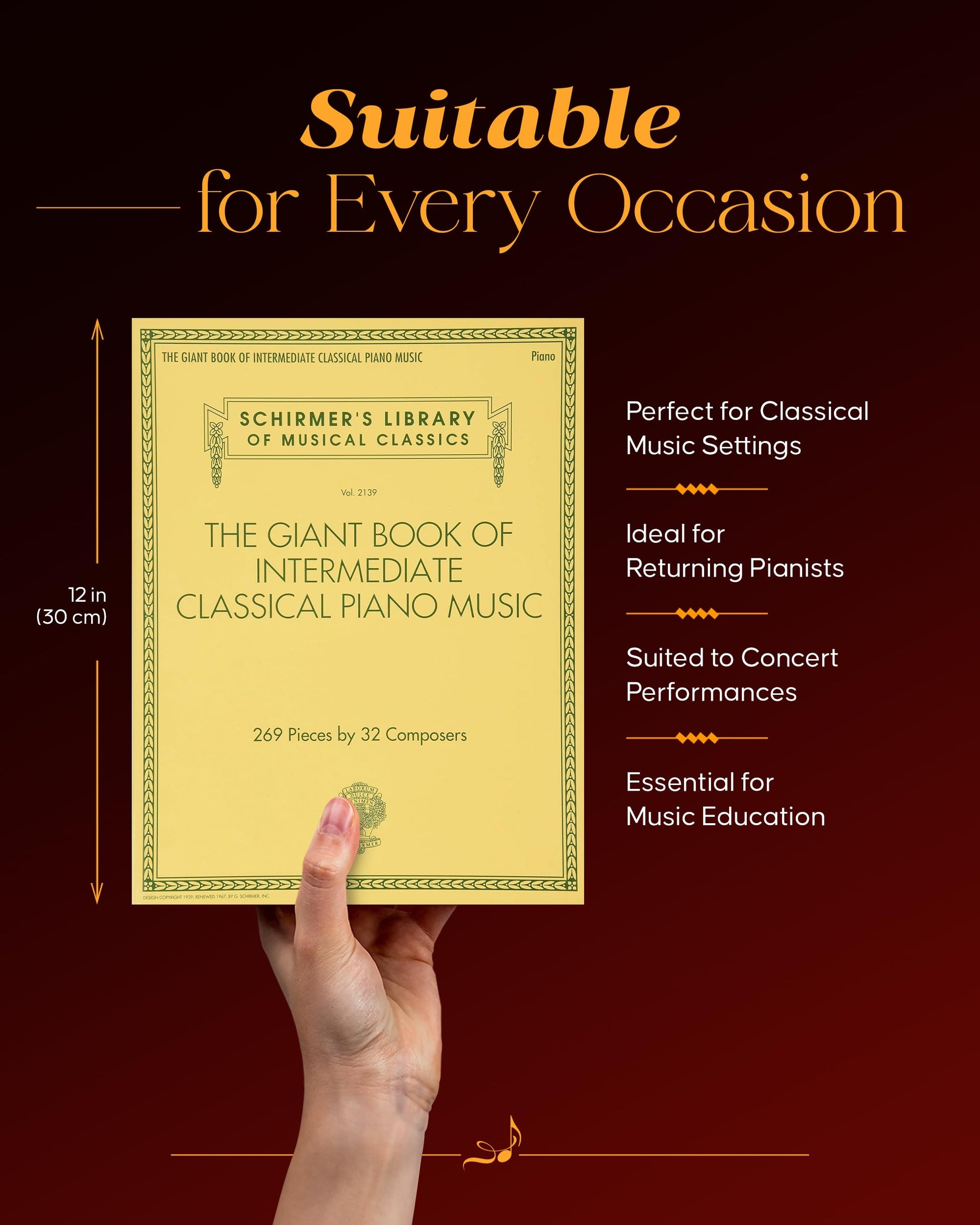 The Giant Book of Intermediate Classical Piano Music: Schirmer's Library of Musical Classics, Vol. 2139 (Schirmer's Library of Musical Classics, 2139) - Intermediate Music Book