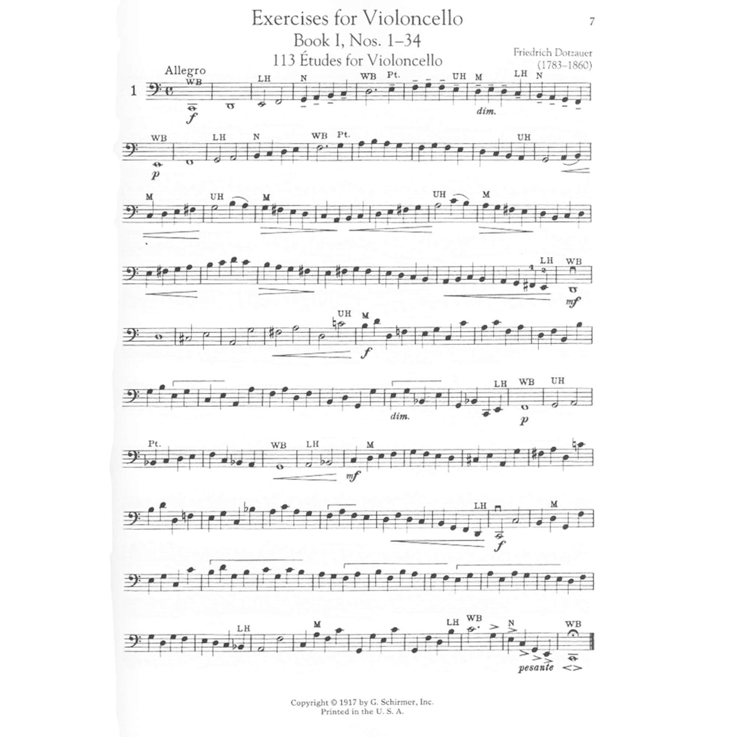 Exercises for the Violoncello - Friedrich Dotzauer  Schirmer Library of Classics Vol. 2089  Essential Cello Method and Technique Book  Classical ... Library of Musical Classics, 2089)