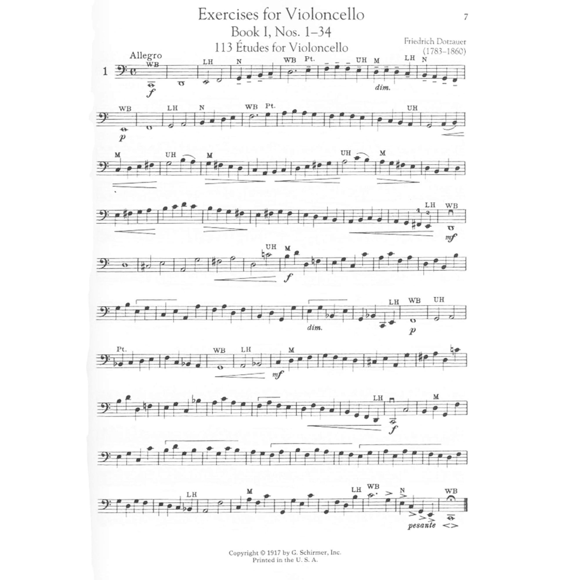 Exercises for the Violoncello - Friedrich Dotzauer  Schirmer Library of Classics Vol. 2089  Essential Cello Method and Technique Book  Classical ... Library of Musical Classics, 2089)