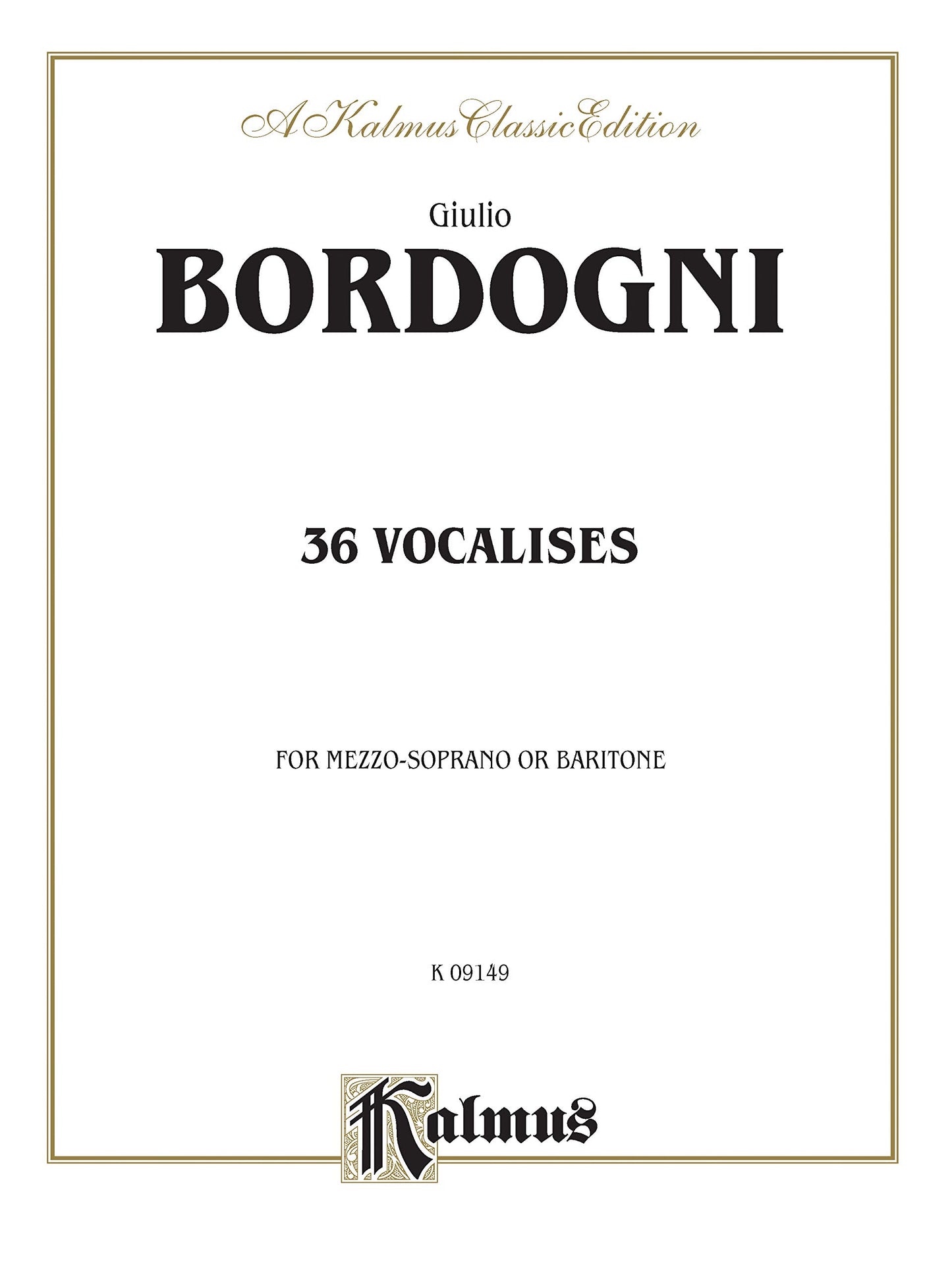 Thirty-six Vocalises in Modern Style (Spicker): Mezzo Soprano or Baritone (Kalmus Edition)