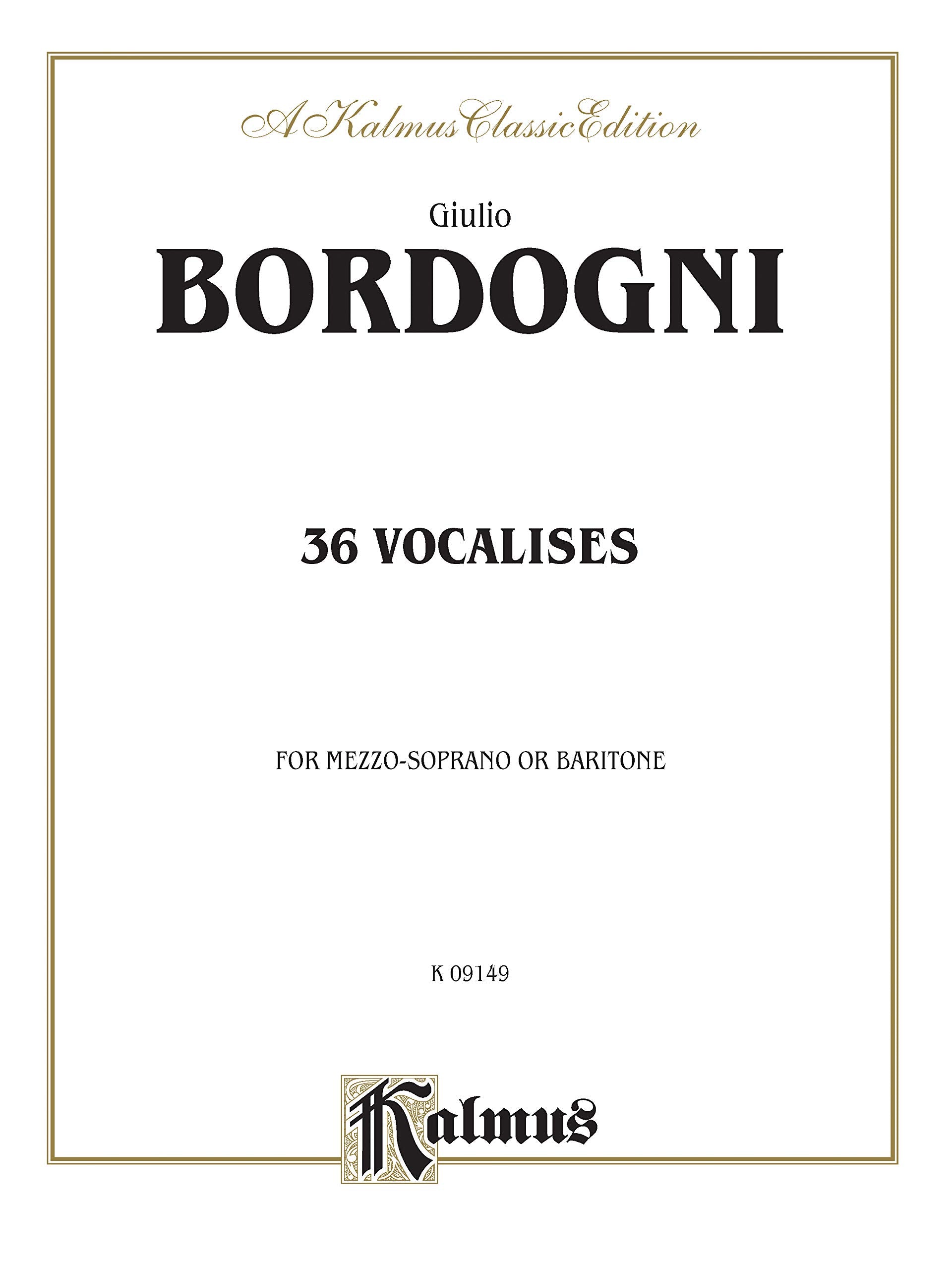 Thirty-six Vocalises in Modern Style (Spicker): Mezzo Soprano or Baritone (Kalmus Edition)