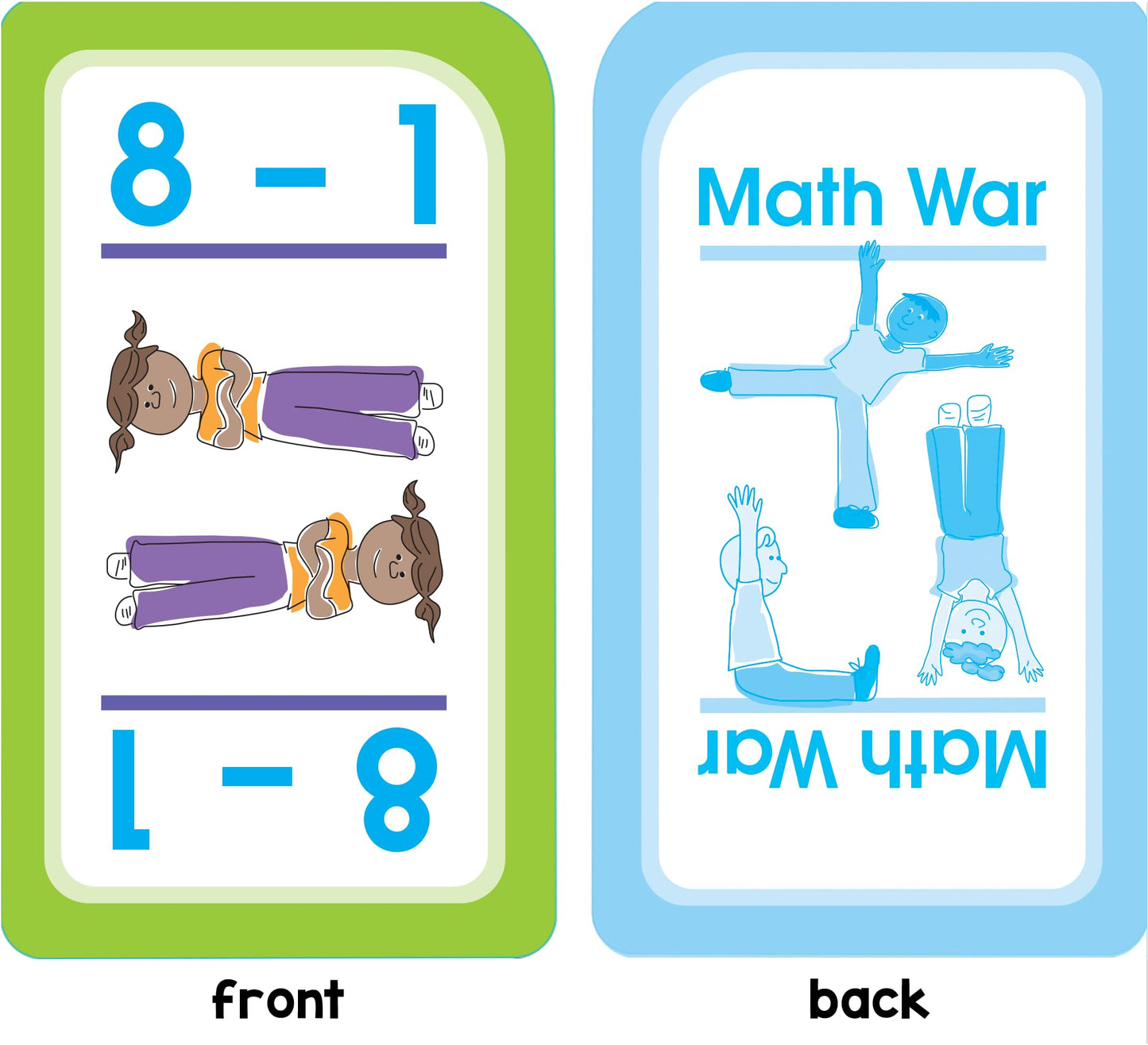 School Zone Math War Addition & Subtraction Game Cards: 56 Cards, Kindergarten, 1st Grade, 2nd Grade, Math Games, Numbers, Math Facts, Early Math, Ages 6+