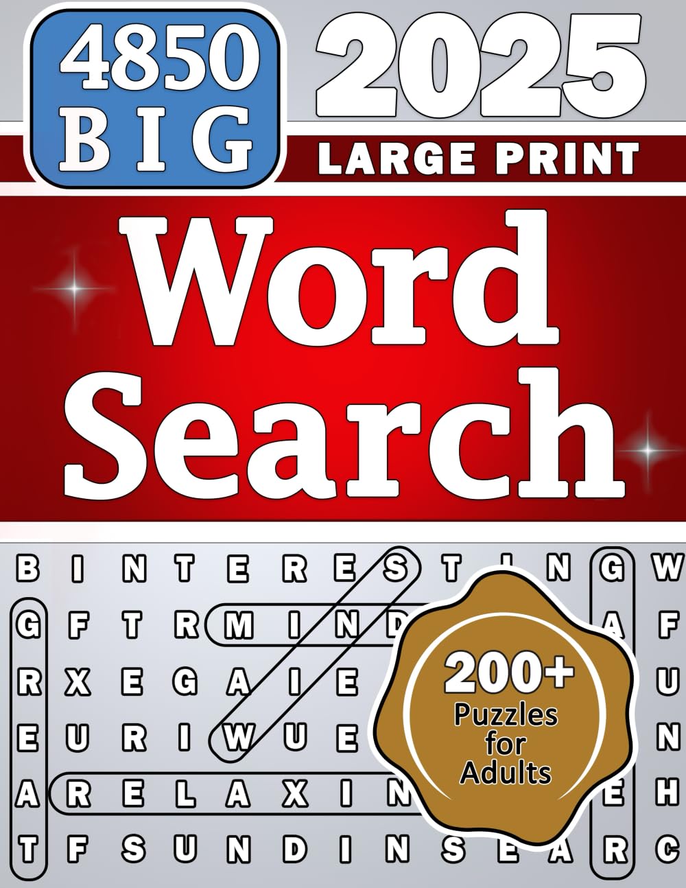 BIG 4850 Word Search Large Print for Adults: 200+ Puzzles (Happy Puzzling!)