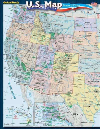 U.S. Map: States & Cities Guide (Quickstudy)