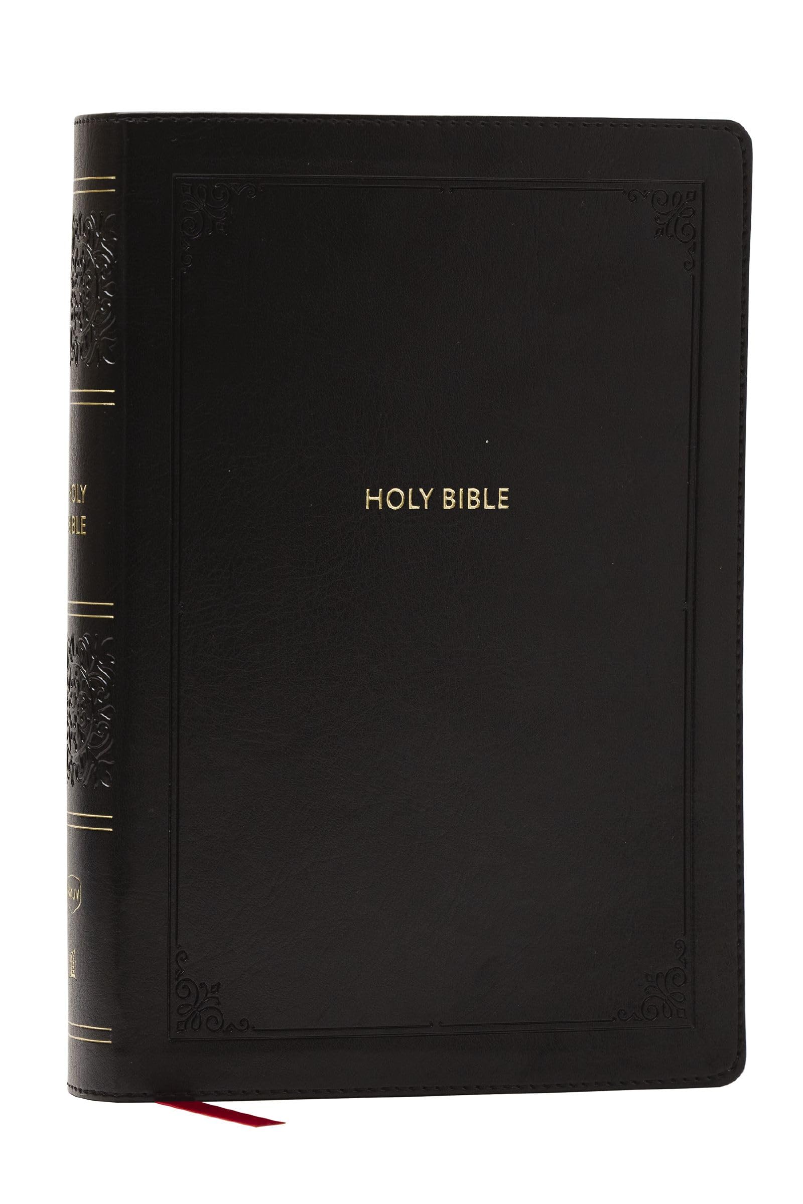 NKJV Giant Print End-of-Verse Reference Bible, Black Leathersoft, Red Letter, Comfort Print (Thumb Indexed): Holy Bible