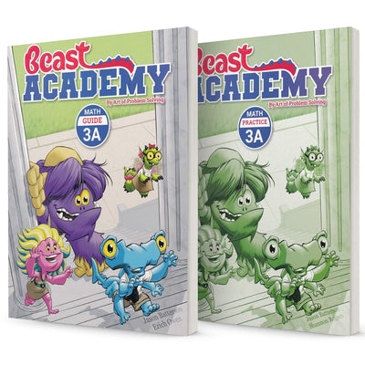 Beast Academy 3A: Guide and Practice, 2 Books Collection Set, 3A Math Guide, 3A Math Practice, by Art of Problem Solving