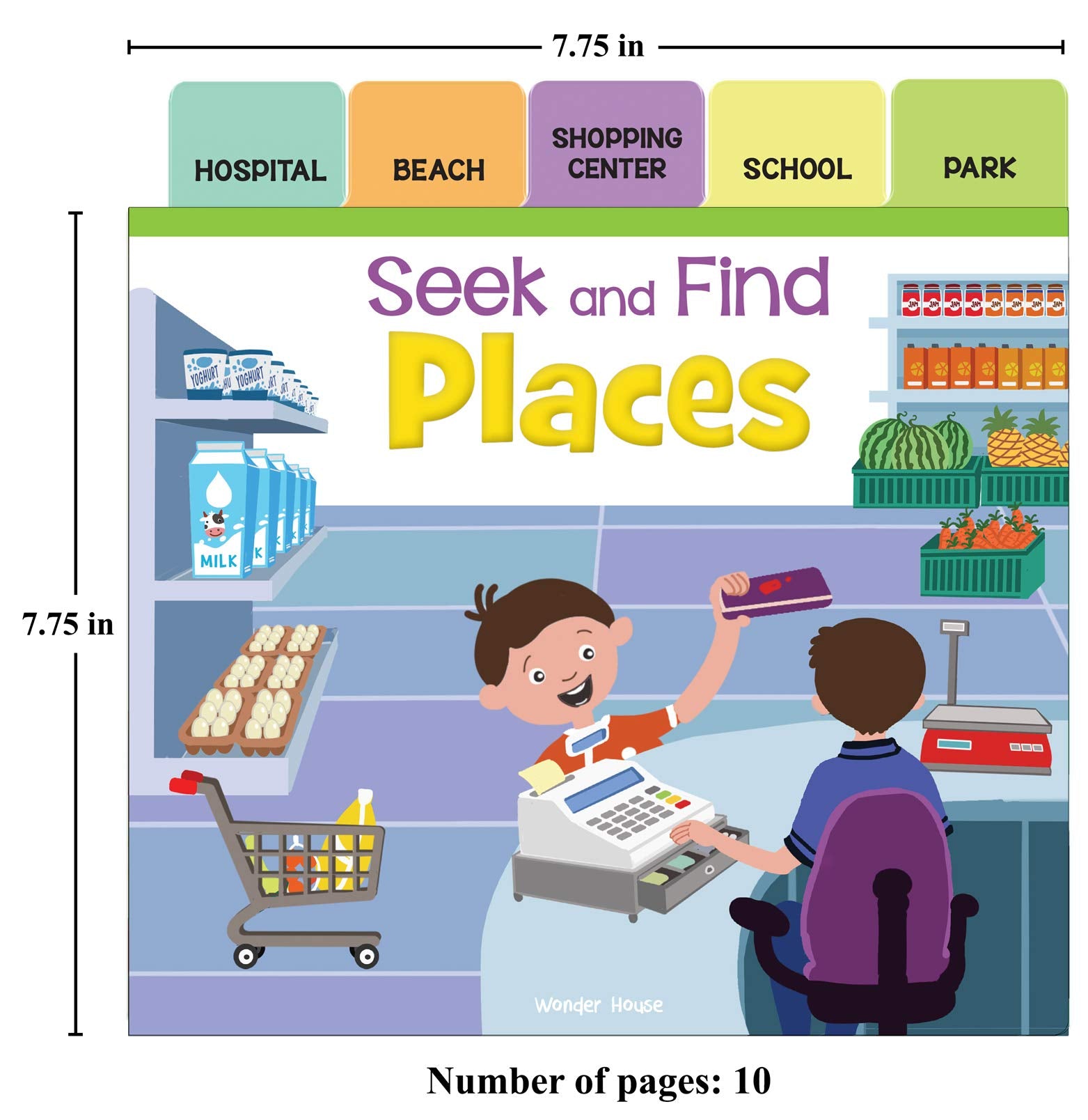 Seek And Find - Places : Early Learning Board Books With Tabs
