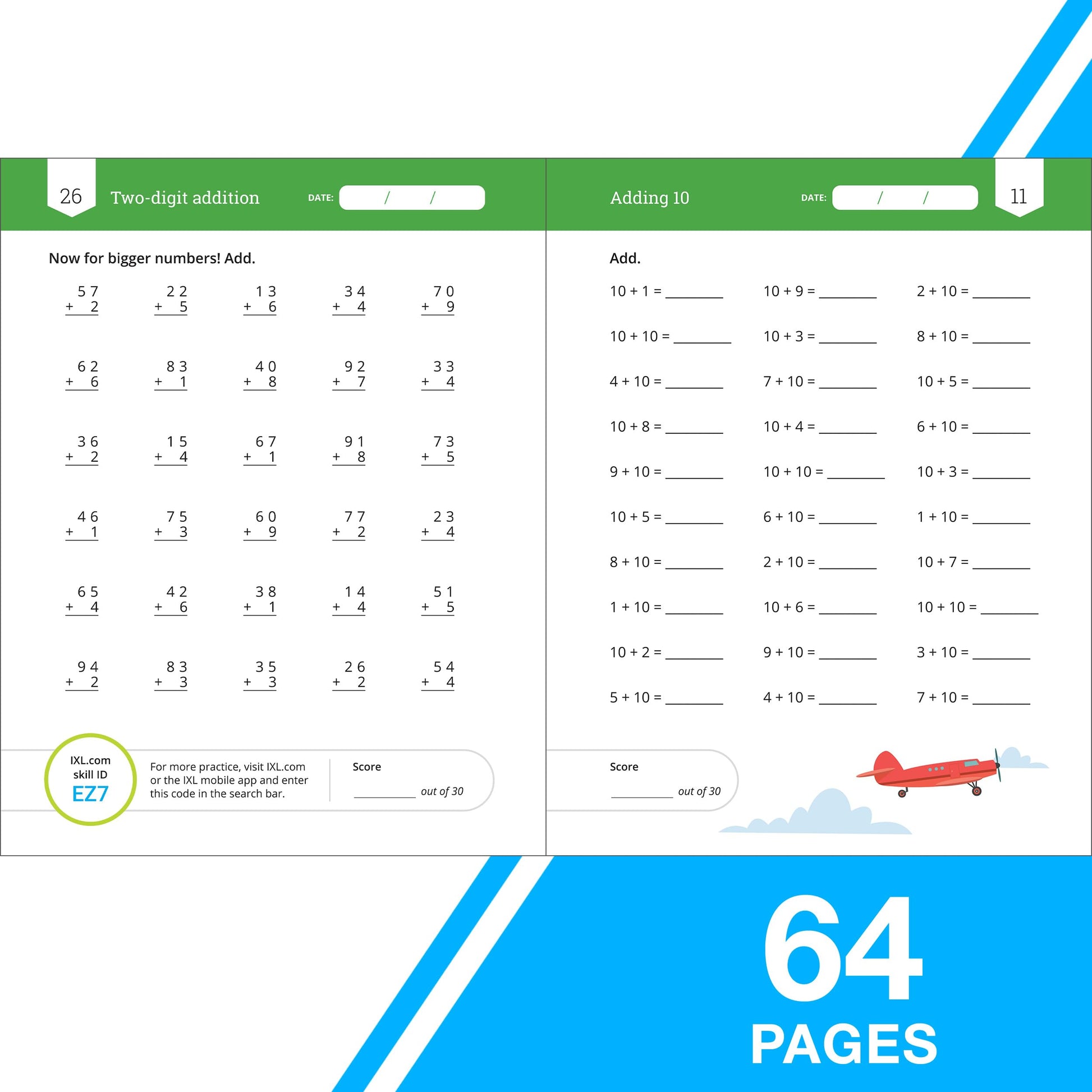 IXL Addition Facts & Fluency 2nd Grade Math Workbook, Mathematics Book for Kids Ages 7-8 Covering Addition Facts Through 20 and 2 Digit Adding Problems With Numbers up to 99