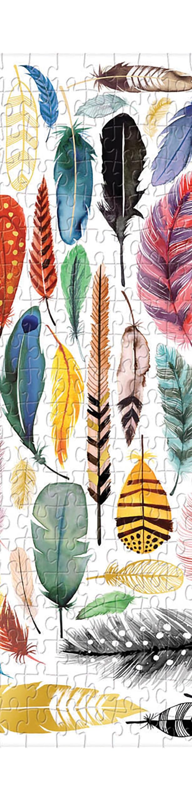 Galison Feathers 500 Piece Jigsaw Puzzle for Adults and Families, Bird Feather Foil Puzzle with 500 Pieces and Bird Feathers from Around The World