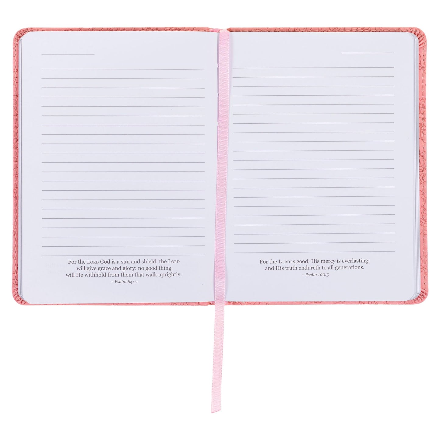 Christian Art Gifts Strawberry Pink Floral Vegan Leather Small Journal Inspirational Scripture Women's Notebook More Precious Than Rubies Bible Verse Proverbs 3:15, 240 Ruled Pages, Ribbon 5.7" x 7"