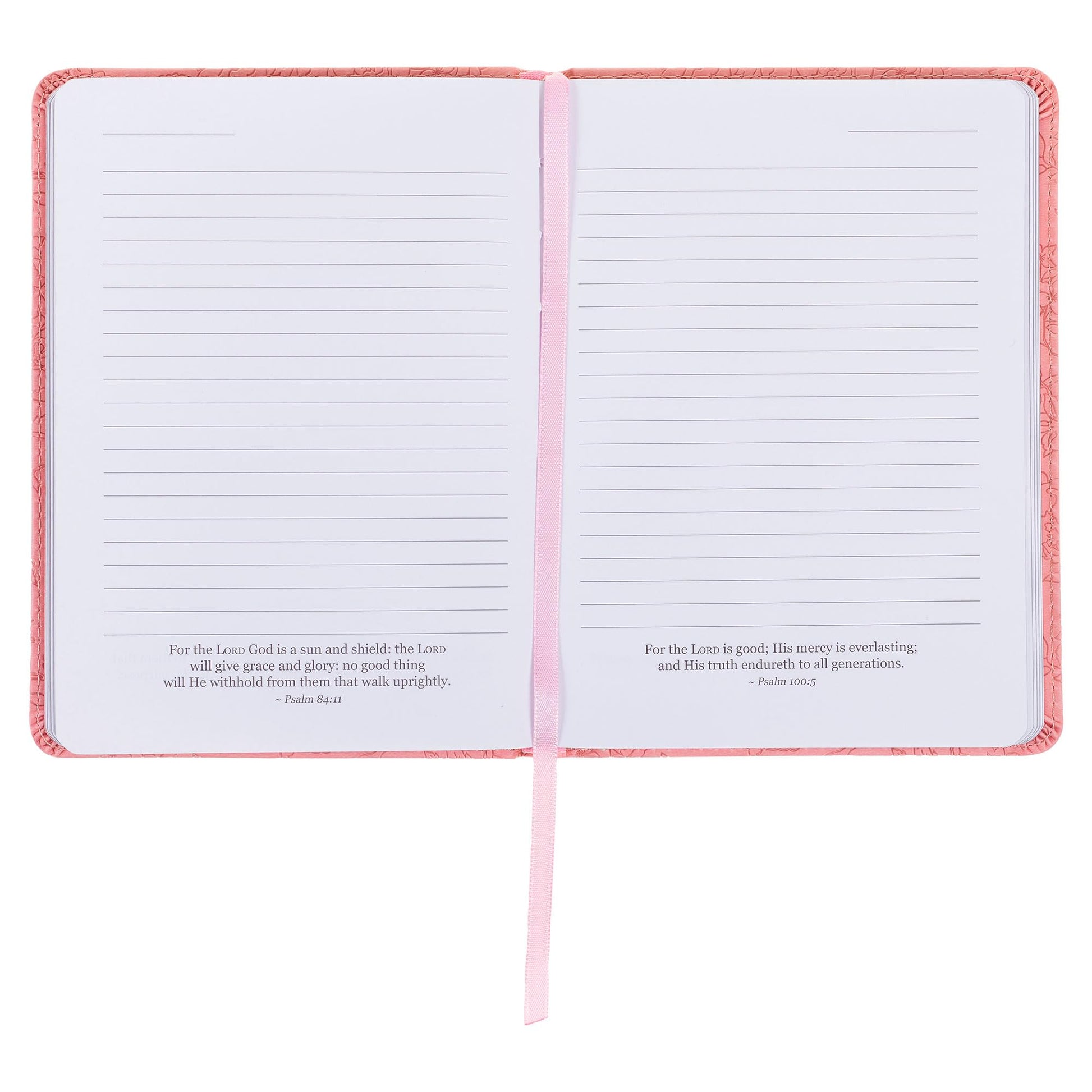 Christian Art Gifts Strawberry Pink Floral Vegan Leather Small Journal Inspirational Scripture Women's Notebook More Precious Than Rubies Bible Verse Proverbs 3:15, 240 Ruled Pages, Ribbon 5.7" x 7"