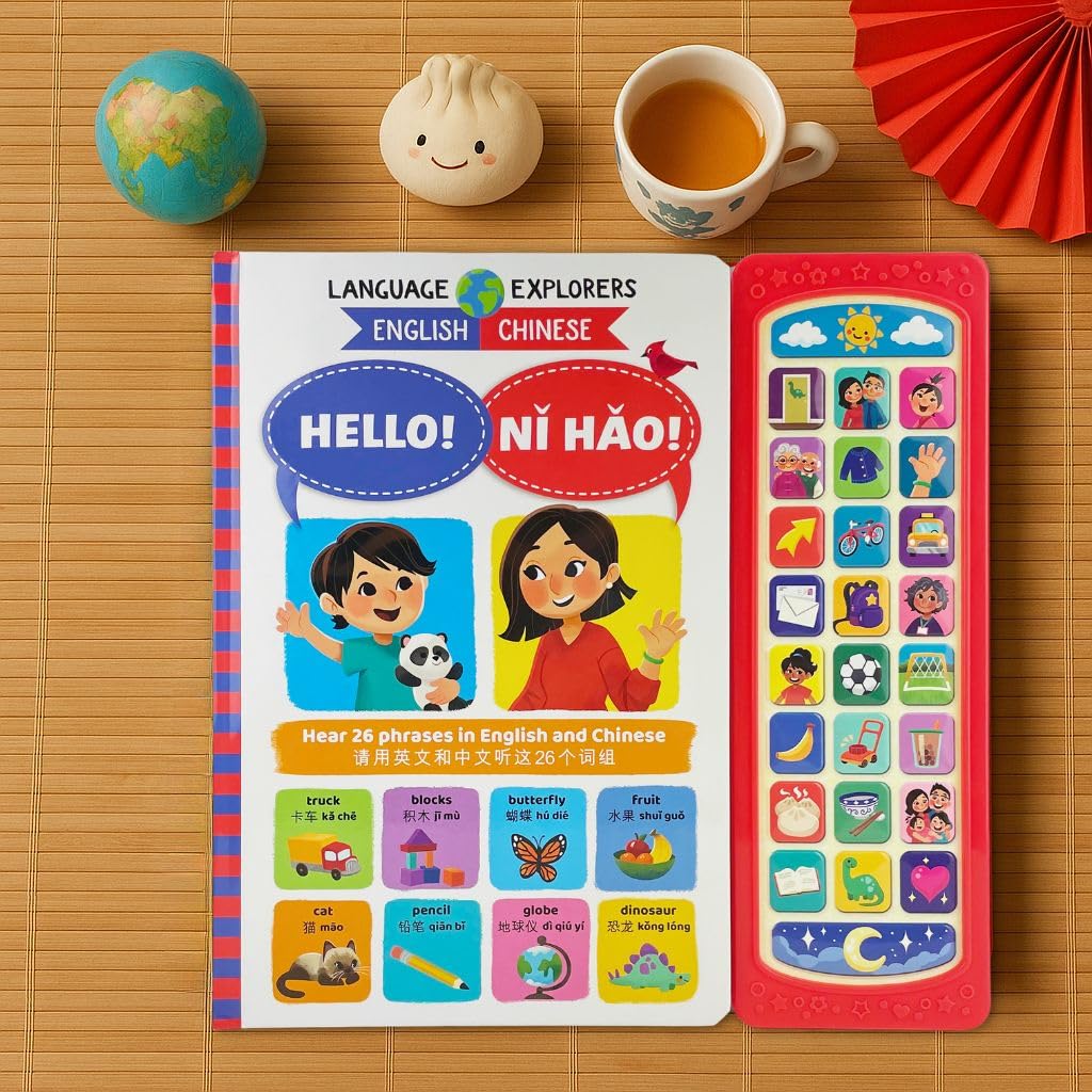 Language Explorers: Hello! Ni Hao! Bilingual English Mandarin/Chinese Sound Book for Children and Preschoolers: Early Learning Practice Dual Language (Chinese and English Edition)