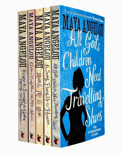 Maya Angelou 5 Books Collection Set (All God's Children Need Travelling Shoe,A Song Flung Up To Heaven,Mom And Me And Mom,Gather Together In My Name,Singin & Swingin And Gettin Merry Like Christmas)