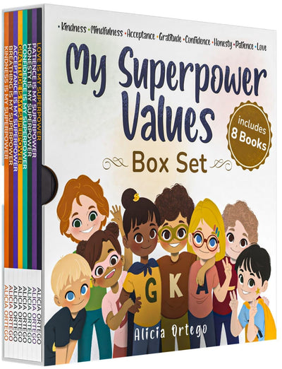 My Superpower Values 8 Book Box Set (Books 1-8: Kindness, Mindfulness, Acceptance, Gratitude, Confidence, Honesty, Patience, and Love) (My Superpower Books)