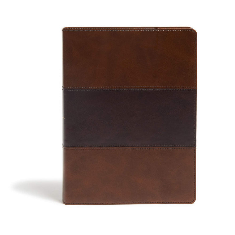 KJV Study Bible, Full-Color, Saddle Brown LeatherTouch, Red