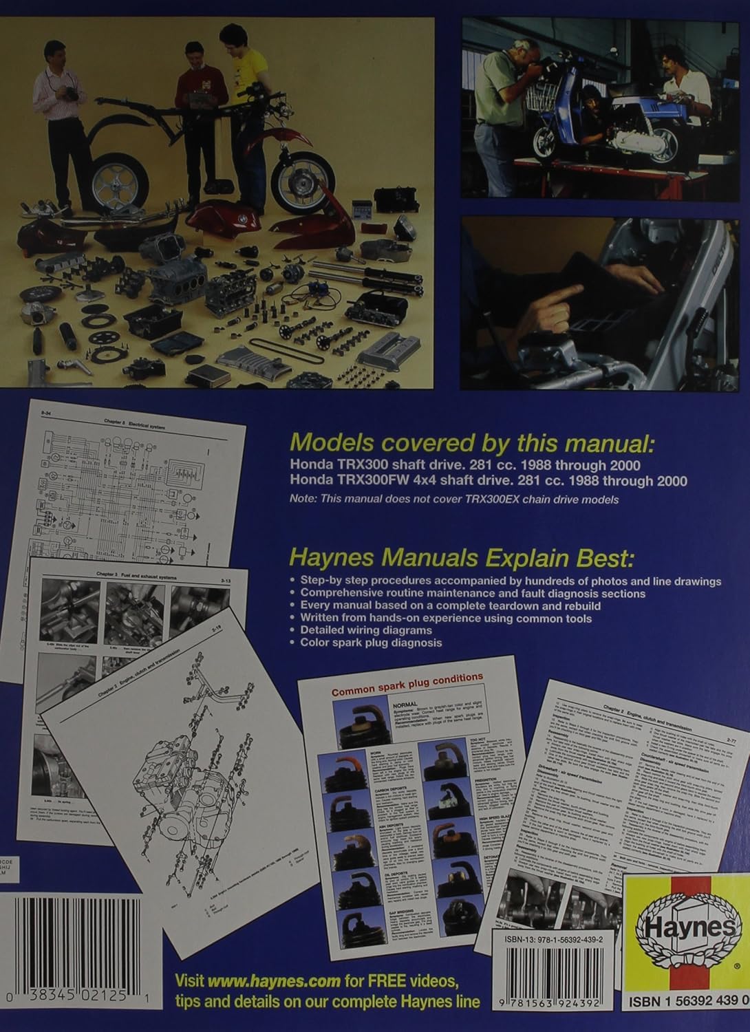 Honda TRX300 Shaft Drive ATVs: 2-Wheel Drive & 4-Wheel Drive 1988 thru 2000 (Haynes Owners' Workshop Manual)