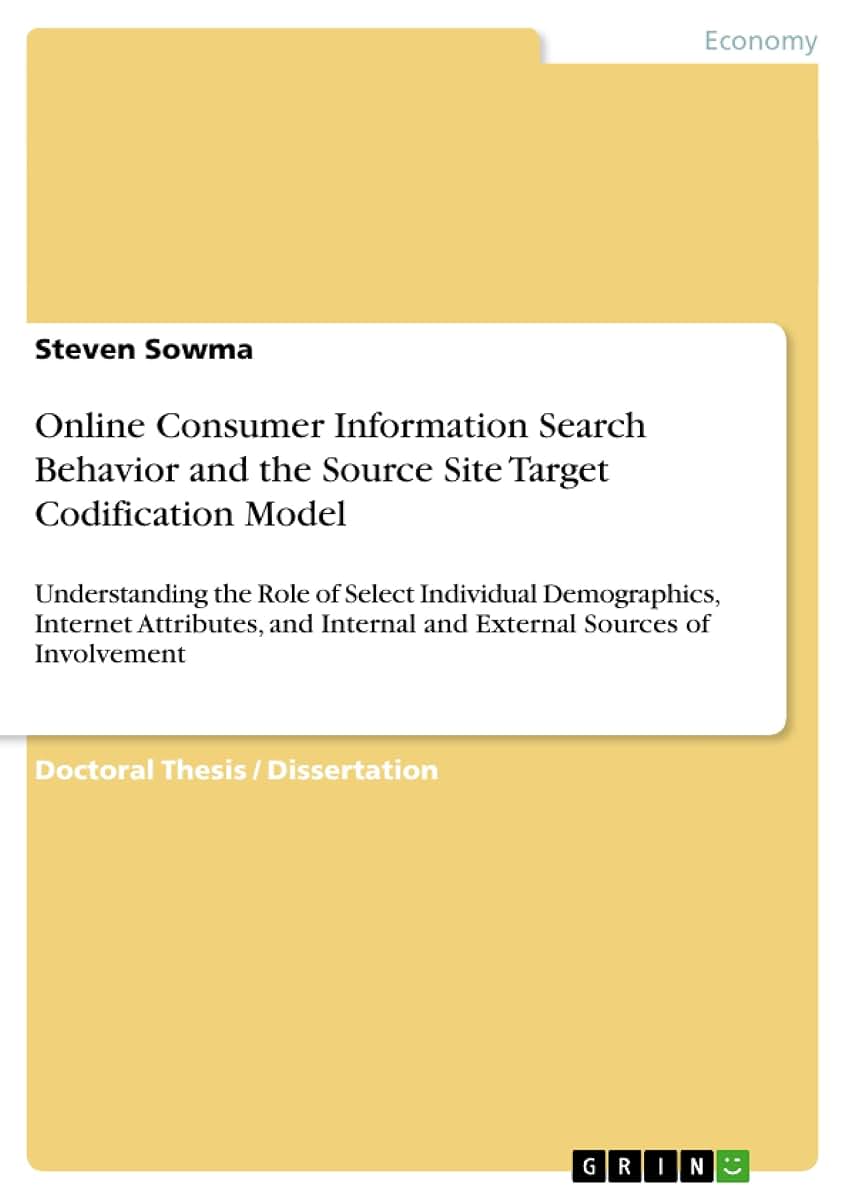 Online Consumer Information Search Behavior and the Source Site Target Codification Model: Understanding the Role of Select Individual Demographics, ... Internal and External Sources of Involvement