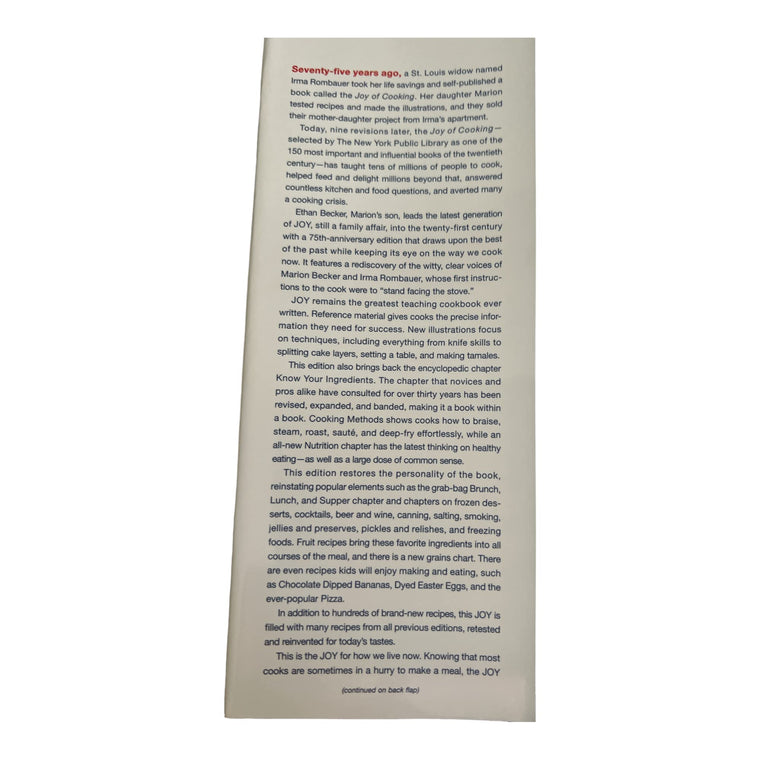 Joy of Cooking: Joy of Cooking — back cover