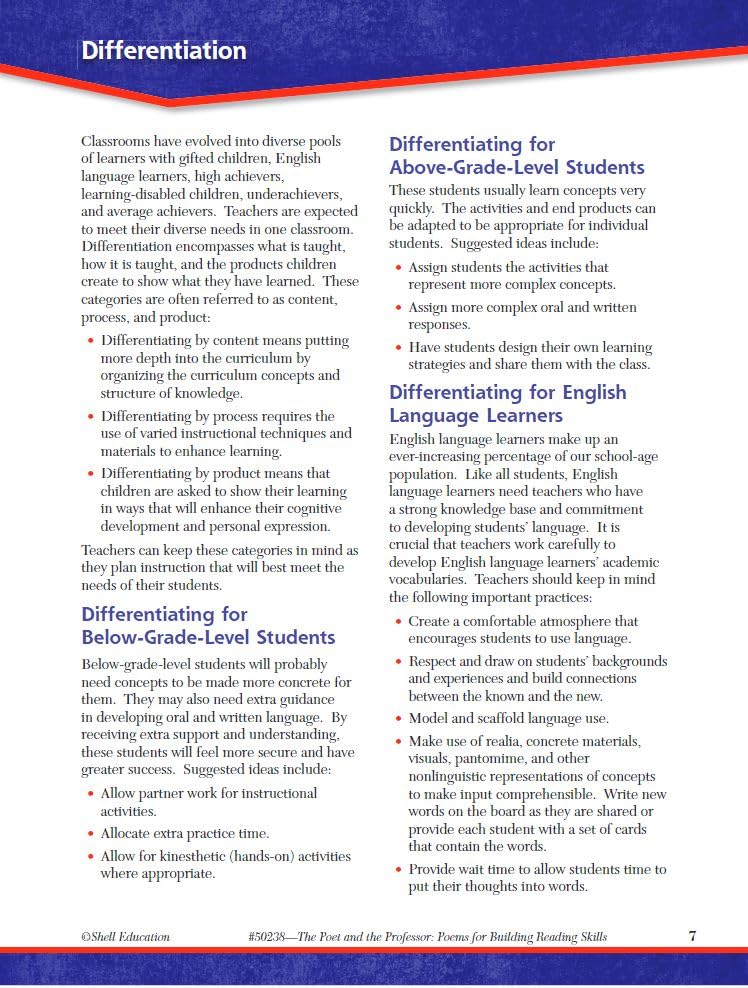 Poems for Building Reading Skills Level 4 (The Poet and the Professor)