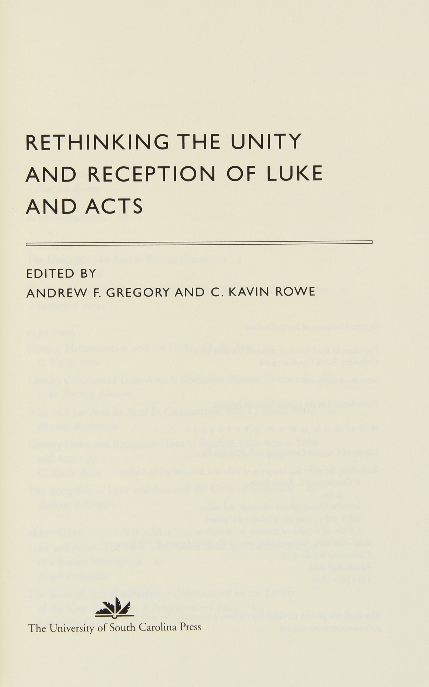 Rethinking the Unity and Reception of Luke and Acts