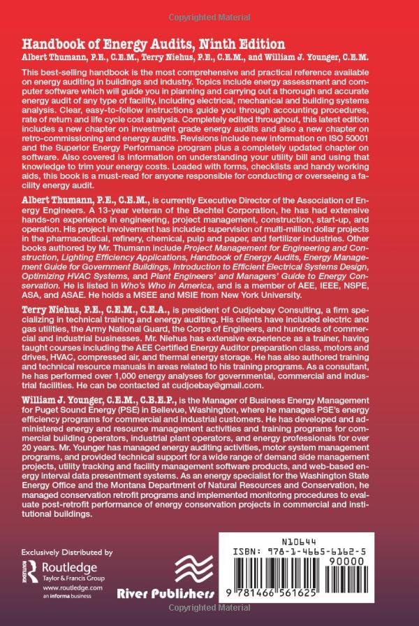 Handbook of Energy Audits, Ninth Edition